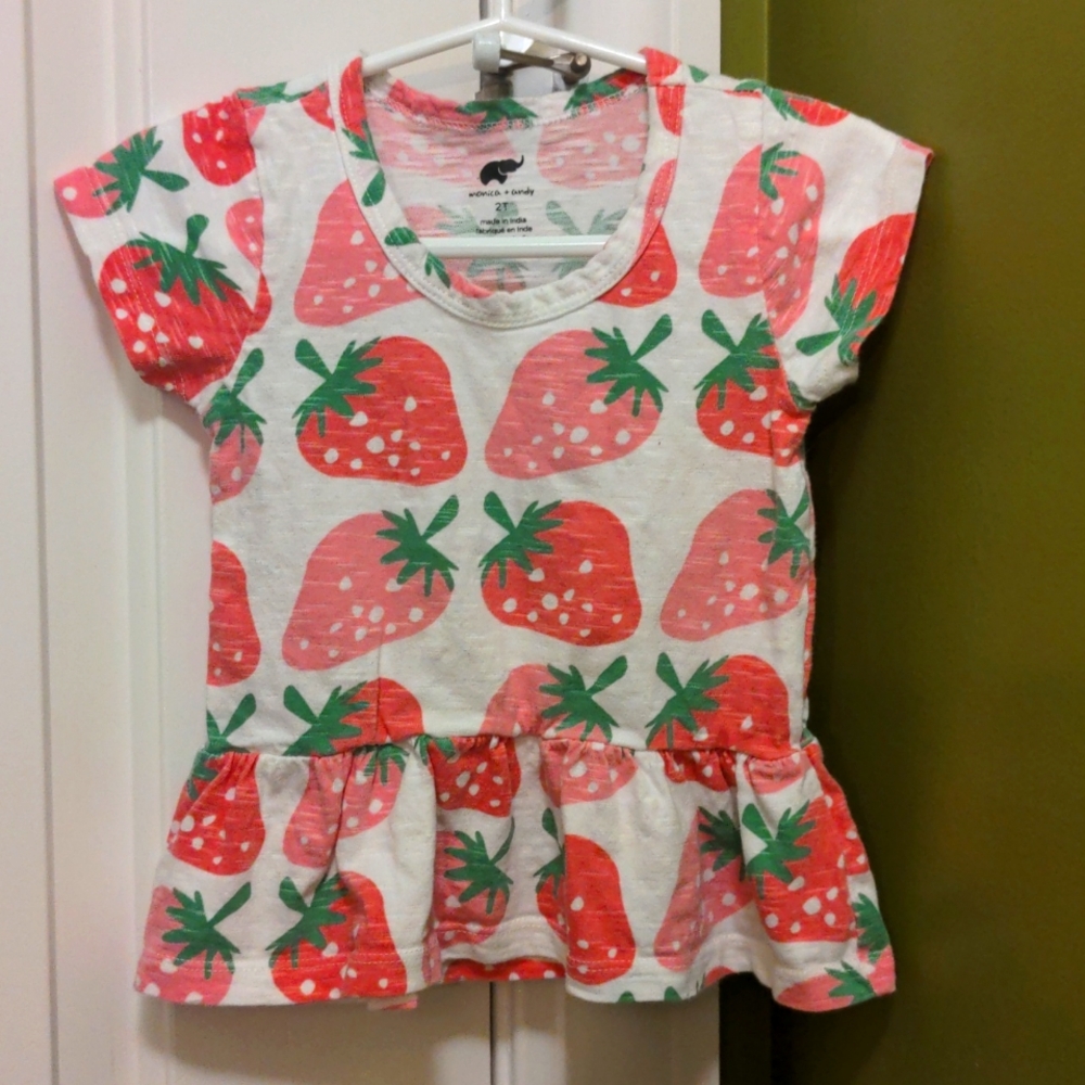 Monica & Andy 2T short sleeve peplum shirt
